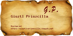 Gisztl Priszcilla névjegykártya